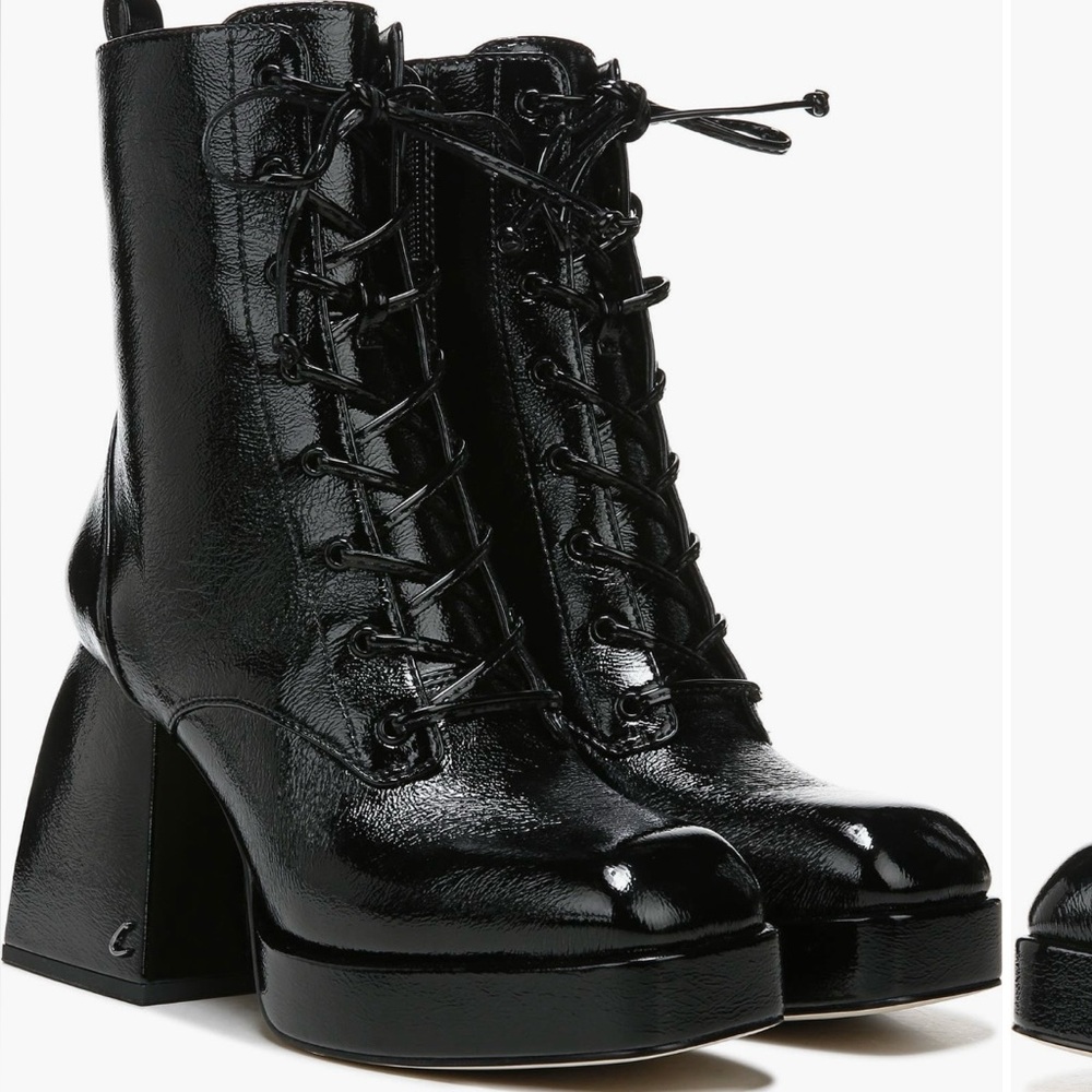 Circus by Sam Edelman Glossy Black Ankle Booties